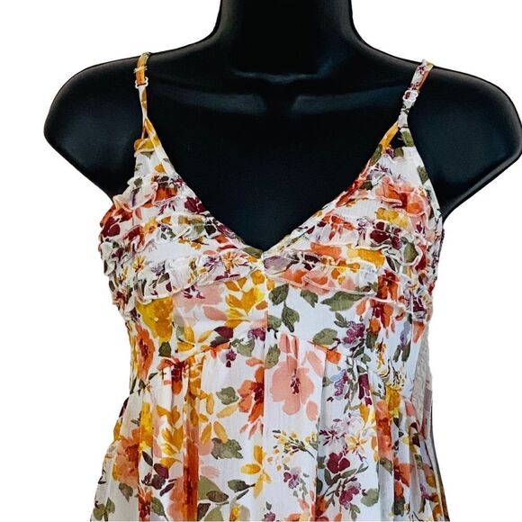 Trixxi Ruffled Spaghetti Strap Sleeveless Floral Print Mini Dress Sz XS NWT - Picture 4 of 15